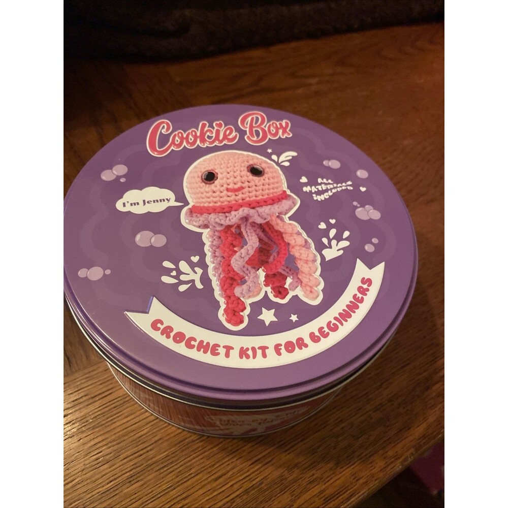 Cookie Box Crochet Kit for Beginners Jellyfish Jenny New & Sealed